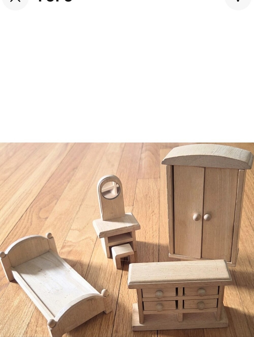 Plan Toys Wooden Dollhouse Furniture Bedroom Vanity Armoire Bureau